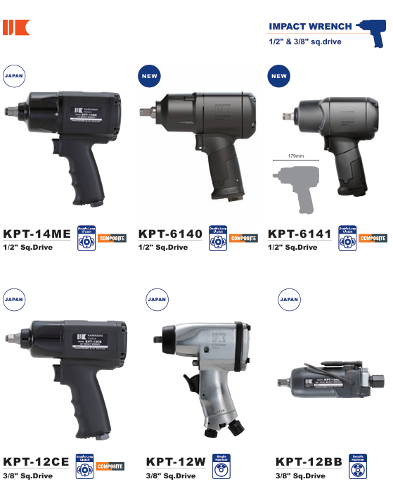 IMPACT WRENCH - 1/2" & 3/8" sq.drive